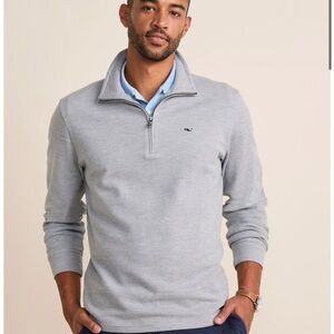 Vineyard Vines Men's Light Gray Zip-Up Shirt